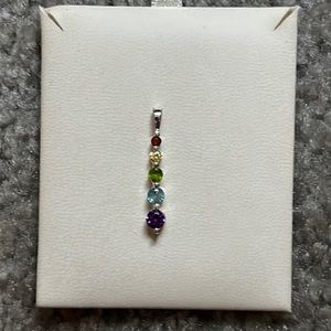 Silver rainbow drop pendant